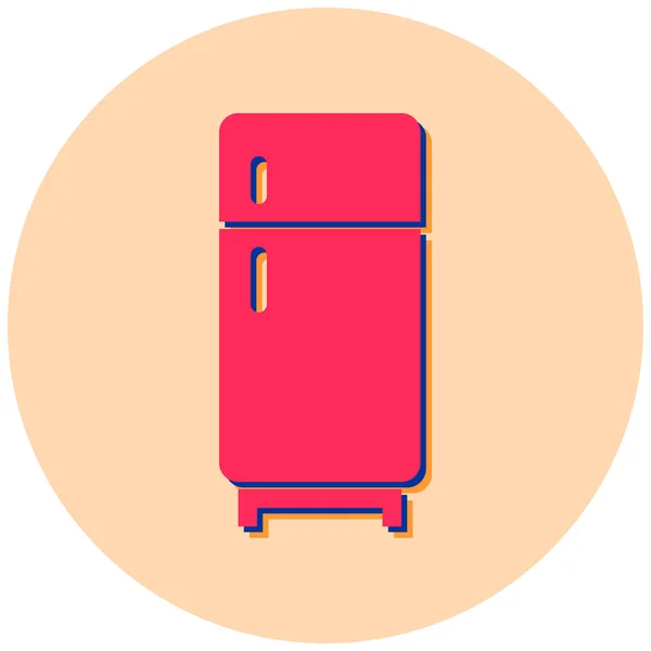 Buzdolabı Düz Simge Tasarımı — Stok Vektör