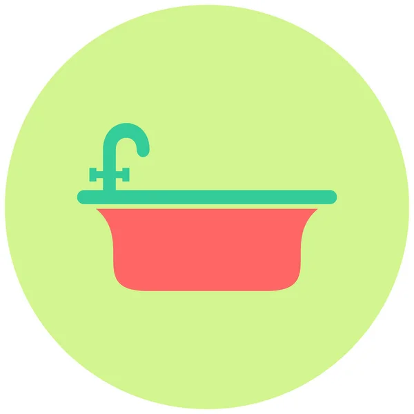 Bañera Icono Web Diseño Simple — Vector de stock