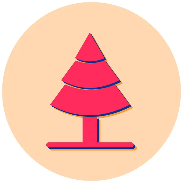 Weihnachtsbaum Flache Vektor Symbol — Stockvektor