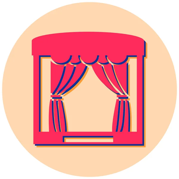 Teatro Web Icon Design Semplice — Vettoriale Stock