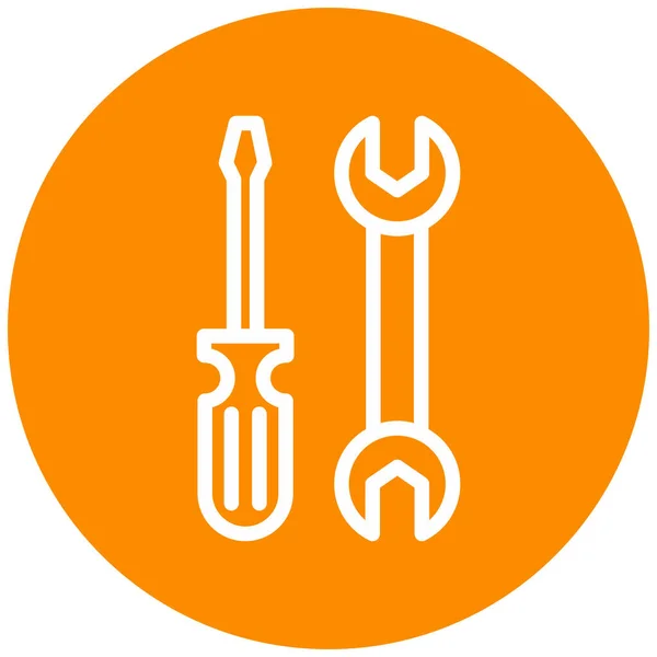 Гаечный Ключ Отвертка Ремонт Инструмент Строительство Техническое Обслуживание Сервис Инструменты — стоковый вектор