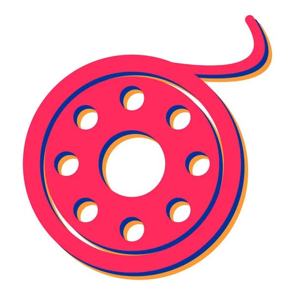 Икона Пиццы Иконки Вектора Красного Пончика Паутины — стоковый вектор