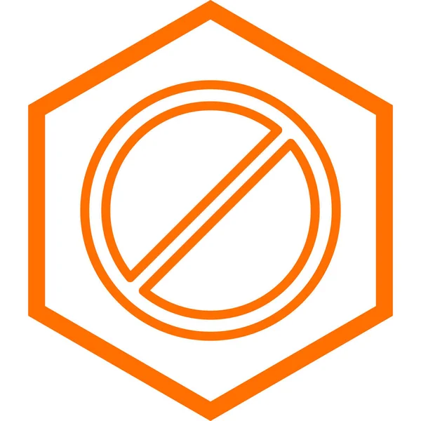 Žádná Ikona Vstupní Značky Symbol Prohibice Zastavit Riziko Styl Plochého — Stockový vektor