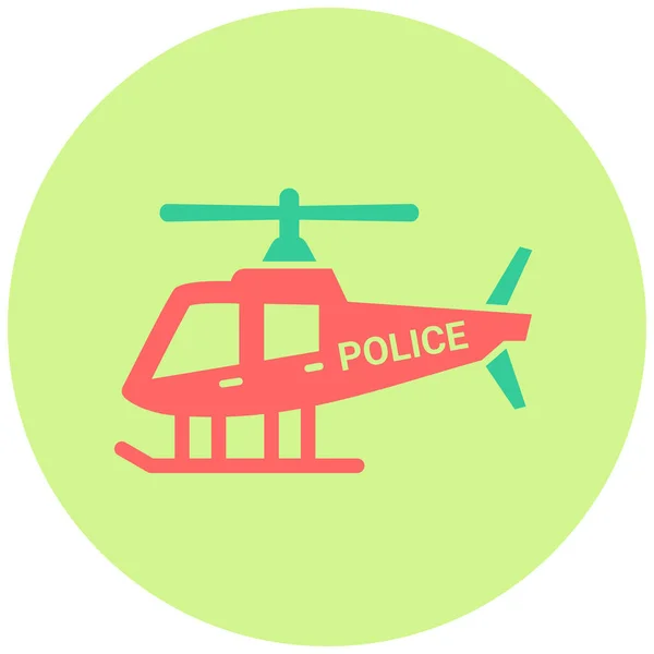 Police Helicopter Web Icon Simple Illustration — Stockvektor