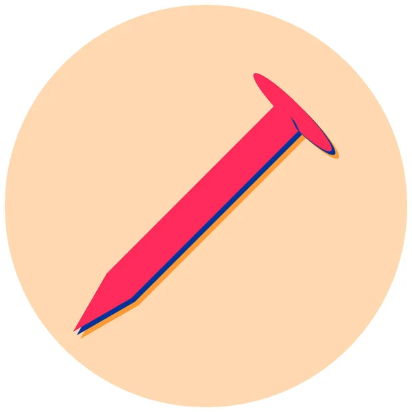 Vector Illustration Nail Icon — Stock Vector