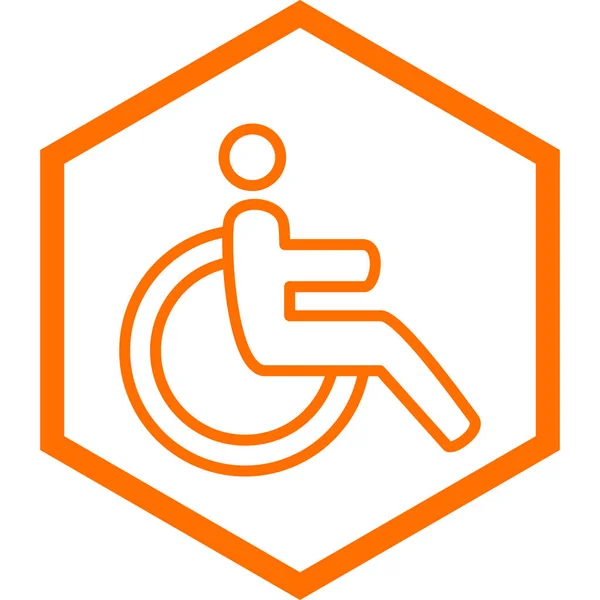 Tekerlekli Sandalye Simgesi Vektör Illüstrasyonu — Stok Vektör