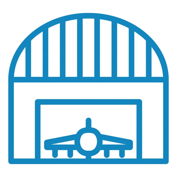 Ícone Hangar Ilustração Vetorial Design Simples — Vetor de Stock