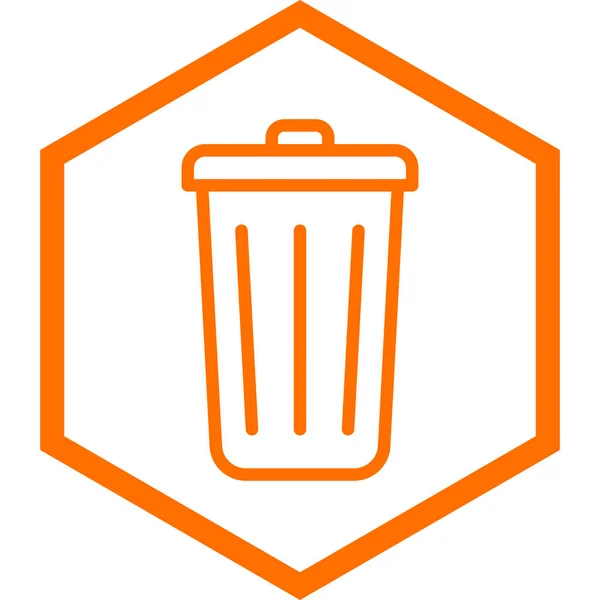 Trash Can Vector Icon Style Flat Symbol Violet Color Rounded — Image vectorielle