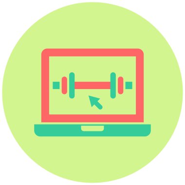 Çevrimiçi antrenman. Web simgesi basit illüstrasyon