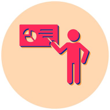 iş sunumu düz vektör simgesi.