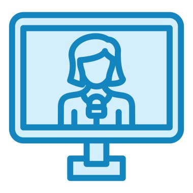 Haber Sunucusu modern simge vektör illüstrasyonu