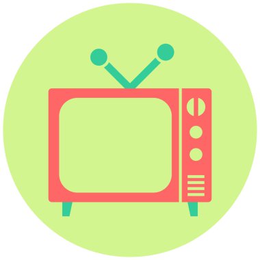 Televizyon. Web simgesi basit illüstrasyon
