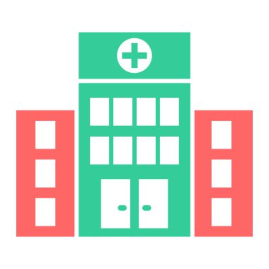 Hastane binası ikon vektör illüstrasyonu