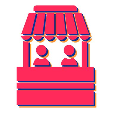 Dükkan mağazası tezgahı ikon vektör illüstrasyon grafik tasarımı