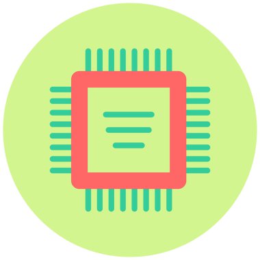 İşlemci. Web simgesi basit illüstrasyon