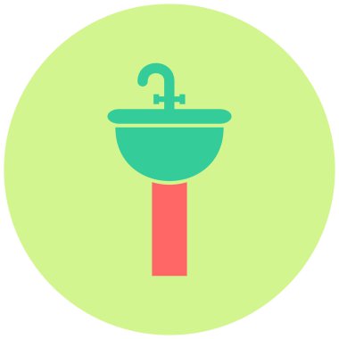 Lavabo. Web simgesi basit illüstrasyon
