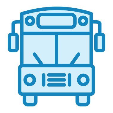 Okul otobüsü. Web simgesi basit illüstrasyon