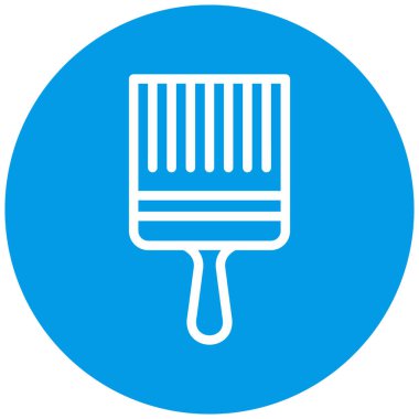 Web, mobil ve bilgi grafikleri için boya fırçası simgesi. Mavi arkaplanda izole edilmiş beyaz çizgili vektör çizgisi