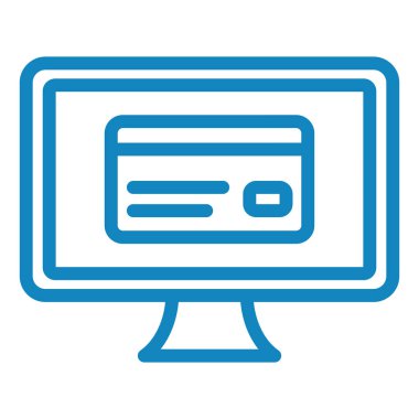 Bilgisayar monitörü simgesi. vektör illüstrasyonu