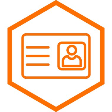 Kimlik kartı simgesi. vektör illüstrasyonu