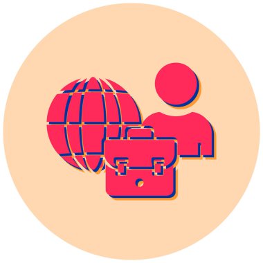 iş ve yönetim düz vektör simgesi