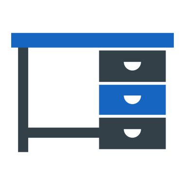 ofis mobilyası ikon vektör illüstrasyonu