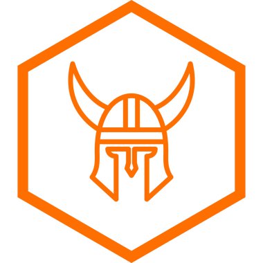 Spartalı miğfer ikonu. Beyaz arkaplanda izole edilmiş web tasarımı için viking kafatası vektör simgelerinin basit çizimi