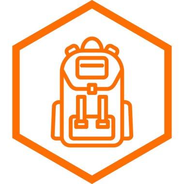 sırt çantası simgesi, vektör illüstrasyonu