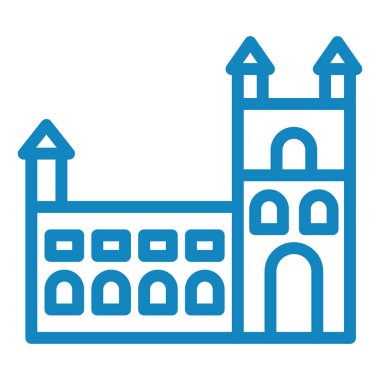 Şato kulesi ikonu. özet vektör illüstrasyonu.