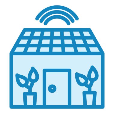 Akıllı Yeşil Ev modern ikon vektör resimlemesi  