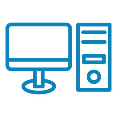 bilgisayar monitörü ikon vektör illüstrasyonu