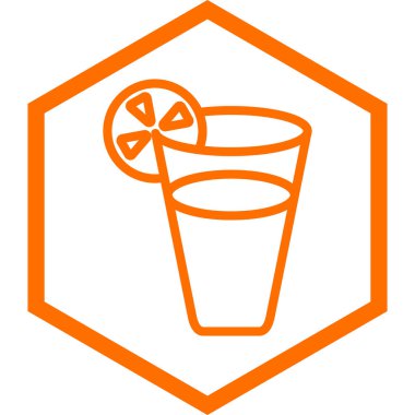 Portakal suyu ikonu. vektör illüstrasyonu