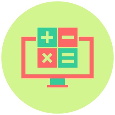 Yazılım hesaplanıyor. Web simgesi basit illüstrasyon