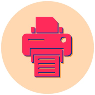 Yazıcı. Web simgesi basit illüstrasyon