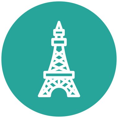 Eyfel kulesi simgesi modadan izole edilmiş arkaplan