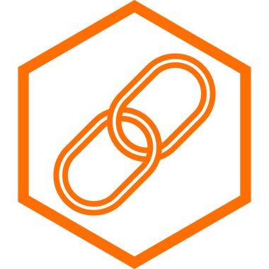 bağlantı vektör simgesi. bicolor düz sembol, turuncu ve sarı renkler, yuvarlak açılar, beyaz arkaplan