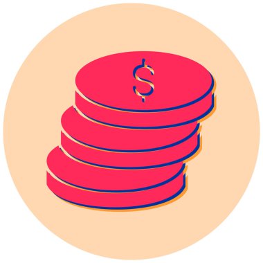 Dolar Sikkeleri. Basit illüstrasyon