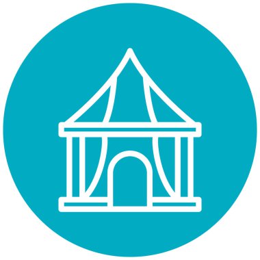 çadır simgesi vektör illüstrasyonu