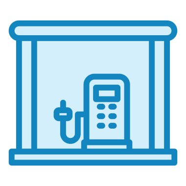 Yakıt istasyonu. Web simgesi basit illüstrasyon 