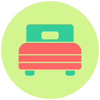 Tek kişilik yatak. Web simgesi basit illüstrasyon