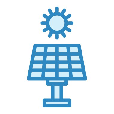 Güneş enerjisi ikon vektör illüstrasyonu