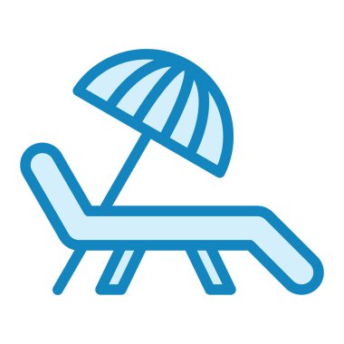 Plaj sandalyesi ikon vektörü. Tatil ve içki tabelası. izole edilmiş sembol çizimi
