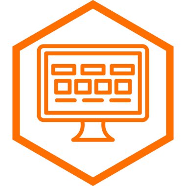 Bilgisayar modern simgesinin vektör illüstrasyonu