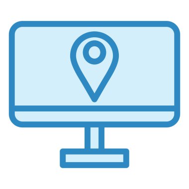 LCD haritası. Web simgesi basit illüstrasyon 