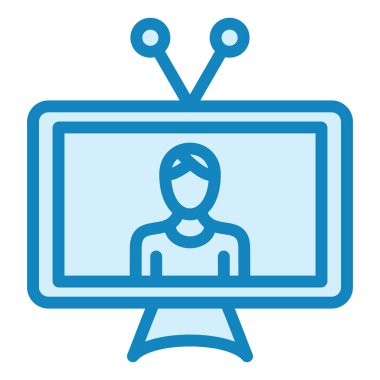 Tv News modern ikon vektör illüstrasyonuName