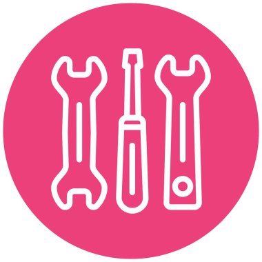 İngiliz anahtarı ve tornavida vektör simgesi