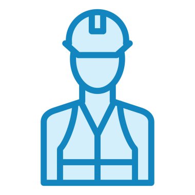 İşçi. Web simgesi basit illüstrasyon