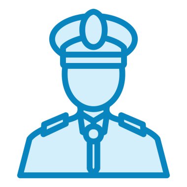 Polis memuru simgesi, vektör illüstrasyonu basit tasarım 