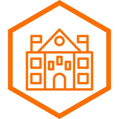 Bir bina simgesinin vektör illüstrasyonu