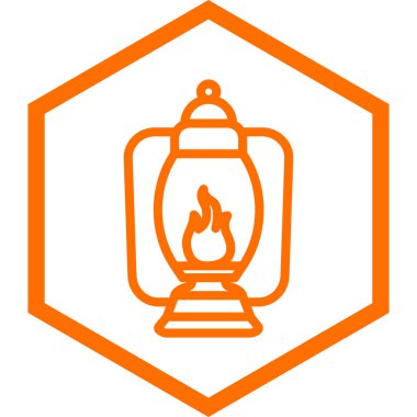 Ateş ikonu. Web için yanan mum vektör simgelerinin özet çizimi